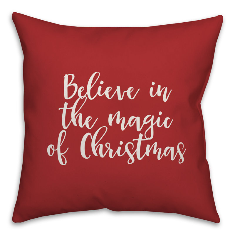  Coussin Believe in the Magic of Christmas, Rouge, Housse de coussin