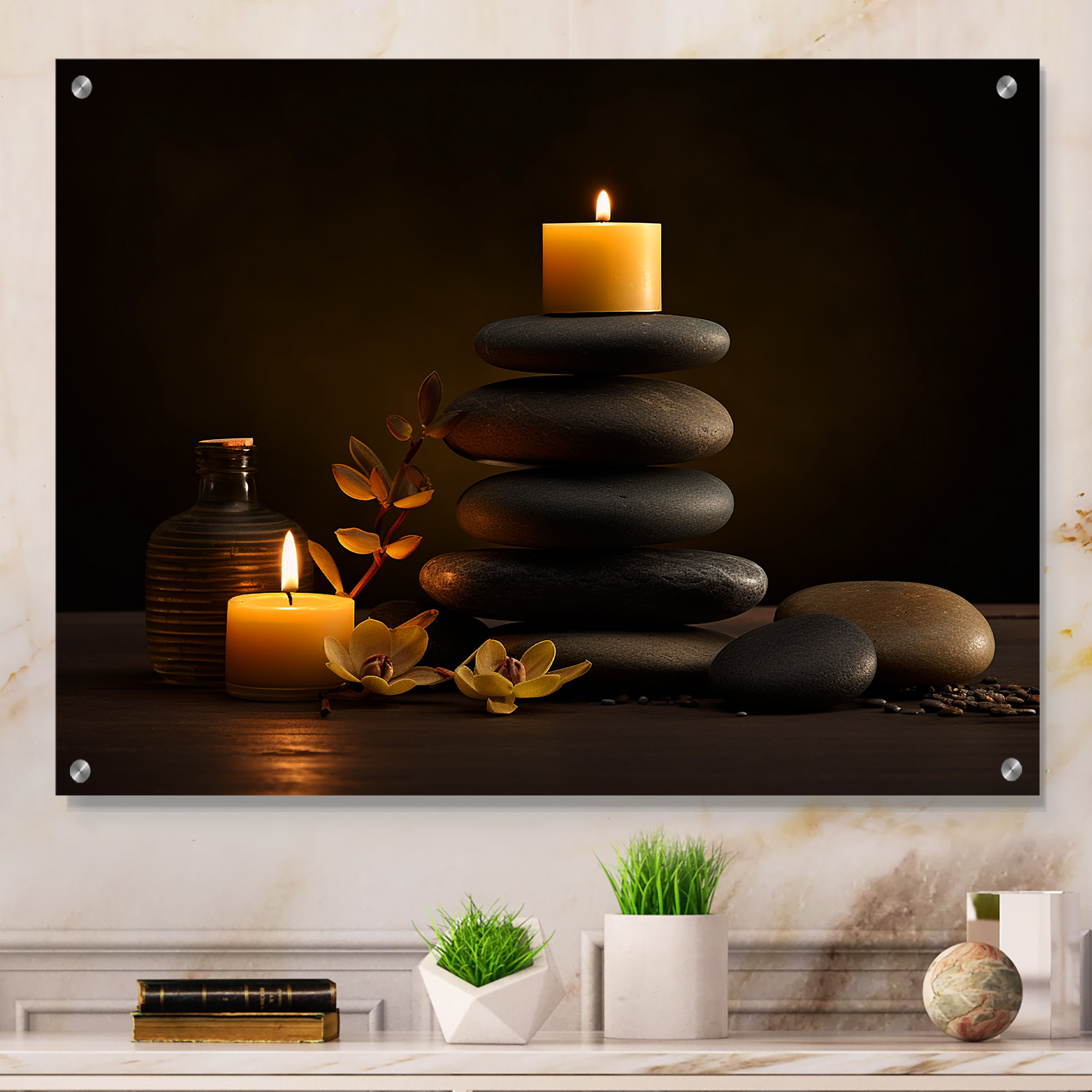 Design Art Zen Serenity Cairn Sculpture Balance - Spiritual Stone ...