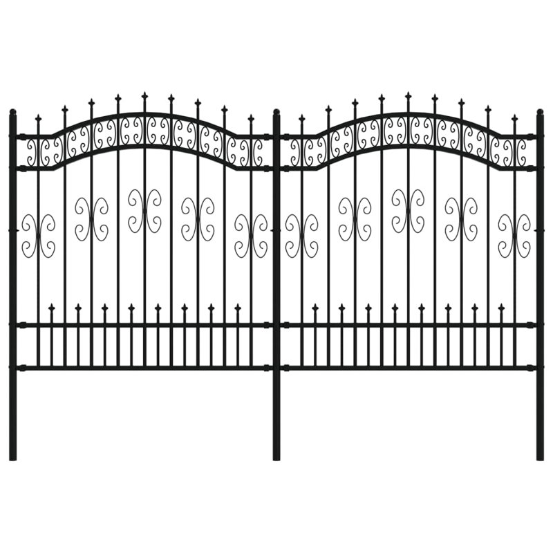 Ciclali Black Metal Fence Panels, 165cm H x 240cm W x 0.5cm D