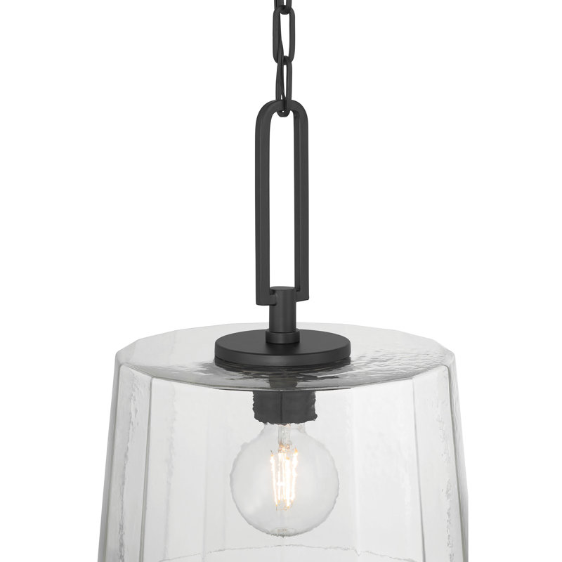 Luminaire suspendu 1 lumière Diamara, Noir mat