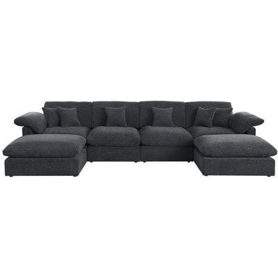 155.7" W 6-Piece Modular Chenille Sectional