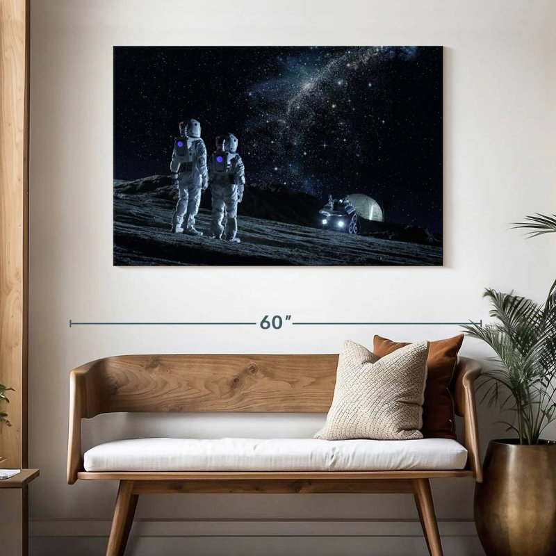 Oberle Lunar Base Astronauts, 32" H x 48" W
