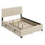 Lit plateforme tapissier avec 2 tiroirs et lit gigogne-941952080