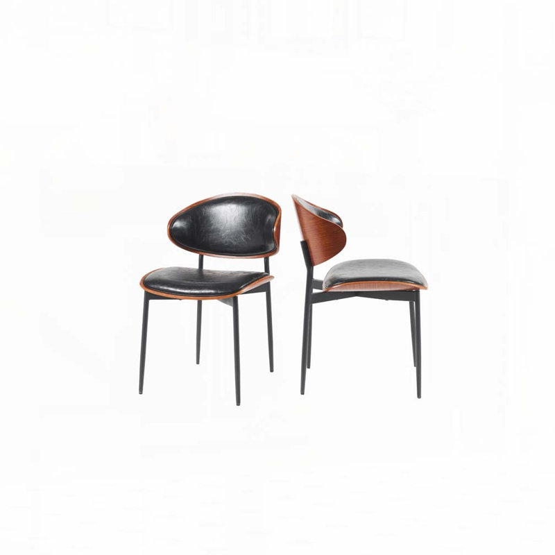 Chaises de salle à manger en similicuir, Noir
