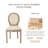 Emilko French countryside dining chair set of 2, leather farmhouse dining chairs with circular backrests