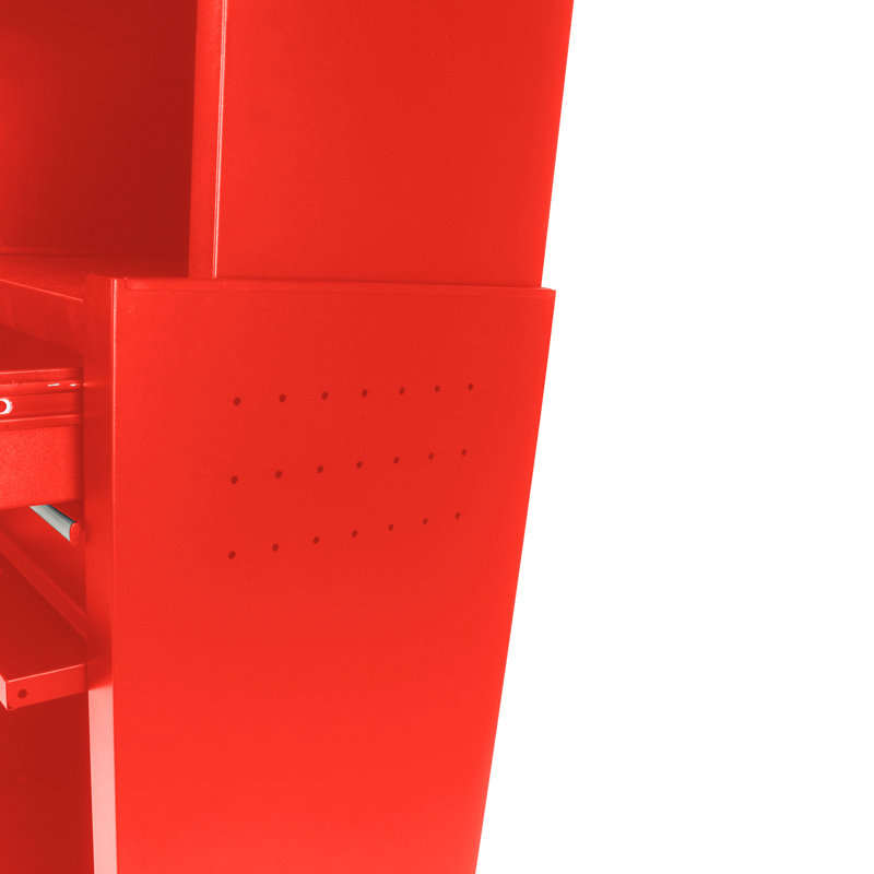 6 rangements à outils verrouillables en métal - rouge pour garage atelier de réparation avec serrure et roulettes, Rouge