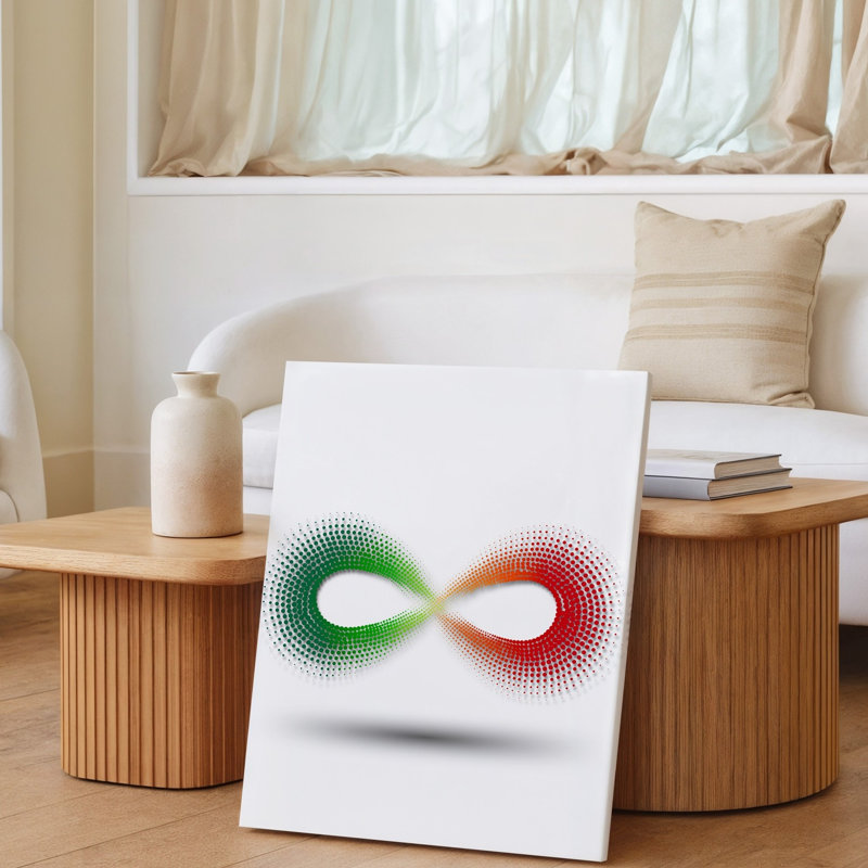 Toile, "Design a Vibrant Minimalist Design" Doté d'un symbole de l'infini, art mural composé d'un dégradé de pois colorés, art mural sur toile