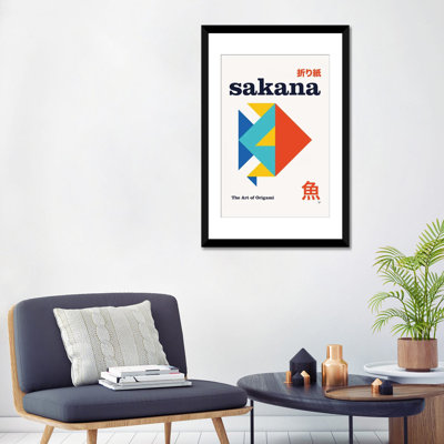Sakami Origami, affiche géométrique, reproduction d'art murale, papier d'art encadré