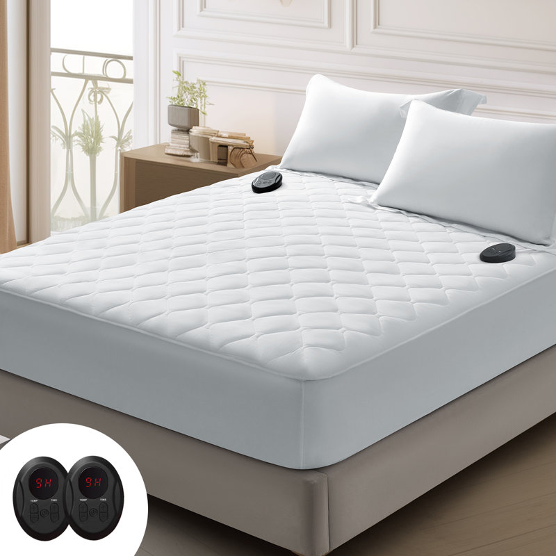 Premium Quilted Heated Mattress Pad, Bed Warmer, 9 Heat Settings, 1-12 Hours Auto Off, Soft and Cozy, Deep Pocket, Fast Heating, Machine Washable