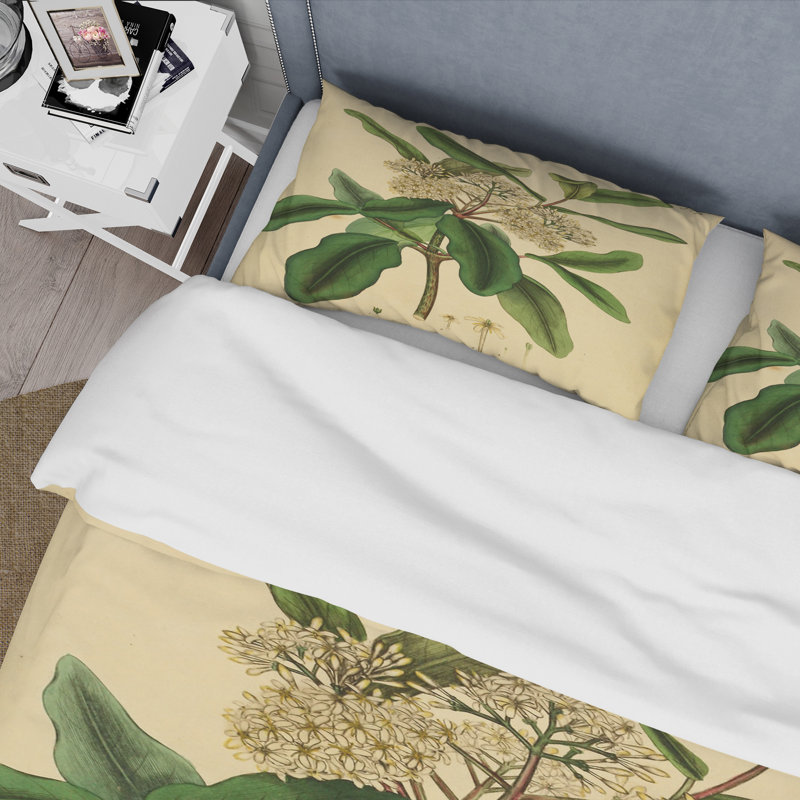 Ensemble de housse de couette traditionnel Vintage Plant Life I - microfibre de polyester