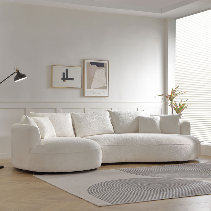 Canapé incurvé avec forme ingénieuse beige, Orienté à droite