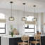 Luminaire suspendu en rotin 1 lumière, tissage double couche et luminaire suspendu en métal pour îlot de cuisine
