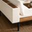 Ensemble de meubles de patio de luxe avec coussins amovibles et table basse, canapé en bois d'acacia en forme de L avec table d'appoint, canapé modulaire d'extérieur pour la cour, véranda, beige
