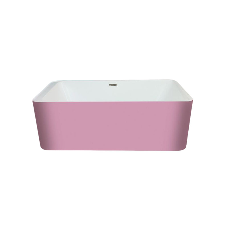 63'' W 23.2'' H Frameless Rectangle Tub & Shower Kit, Pink