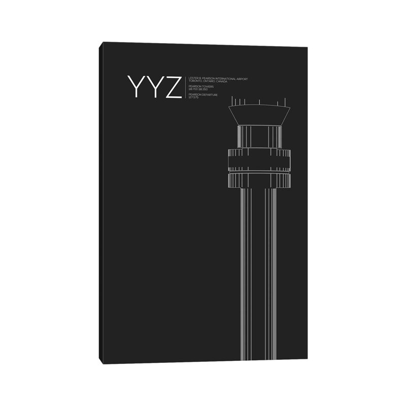 YYZ Tower, Toronto International Airport 1 Piece Wrapped Canvas Wall Art, 66.04 cm H x 45.72 cm W x 3.175 cm D