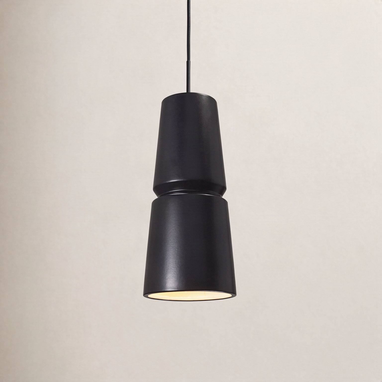 Logan Dimmable Ceramic Single Light Pendant, 18" H x 8" W x 8" D, Cerise, Antique Brass