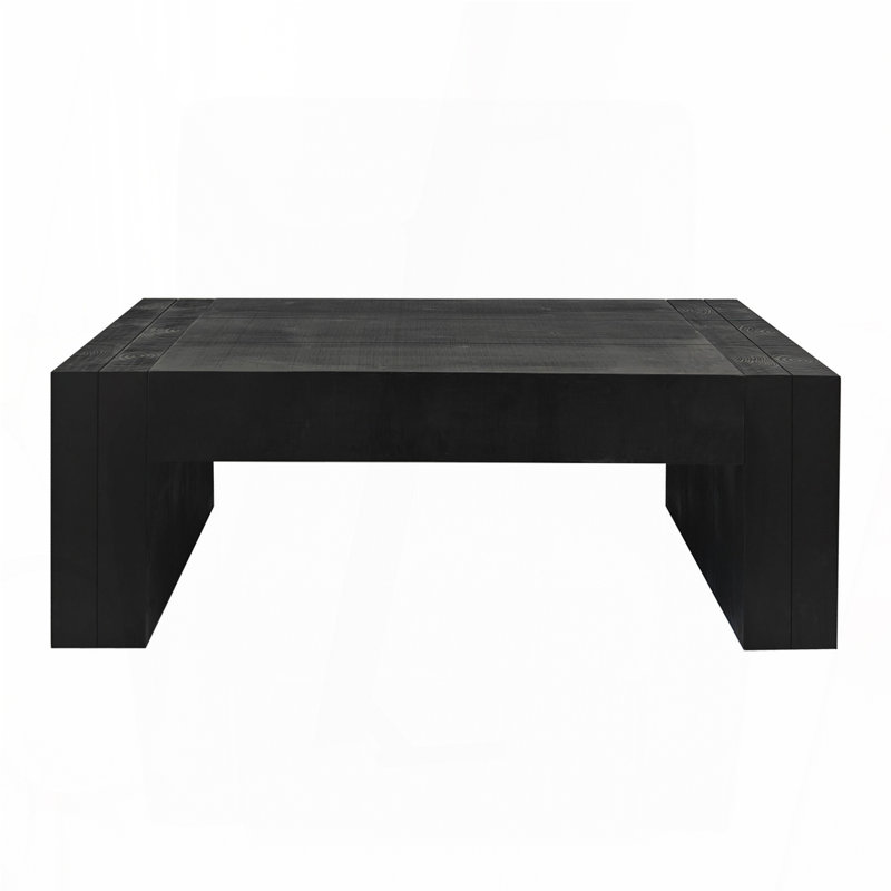 49in Modern Farmhouse Rectangular Coffee Table, Black