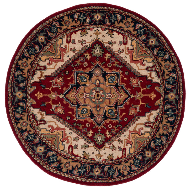 Balthrop Hand Tufted Wool Oriental Rug, Round 6'