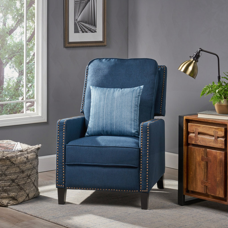 27.5" Wide Manual Standard Recliner, Navy Blue