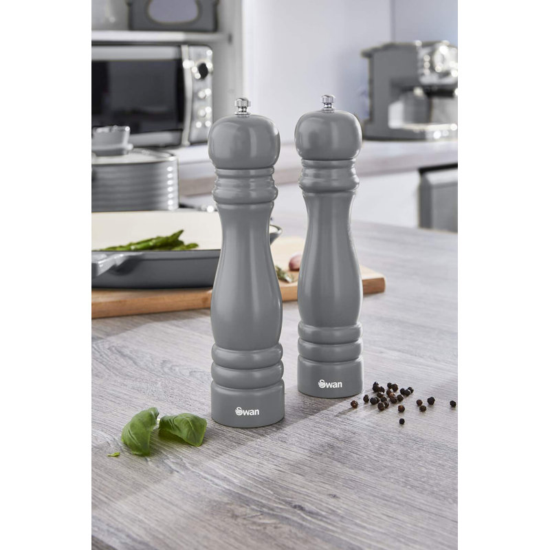 Brand Retro Wood No Power Source Required / Manual Pepper Mill, Grey