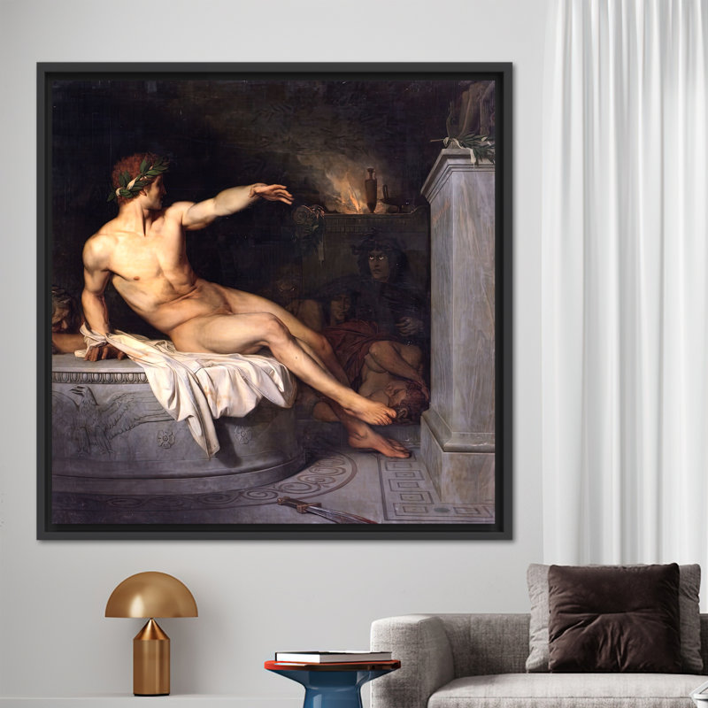 Print on Canvas, 20 cm H x 20 cm W, Framed Print without Mat, Black