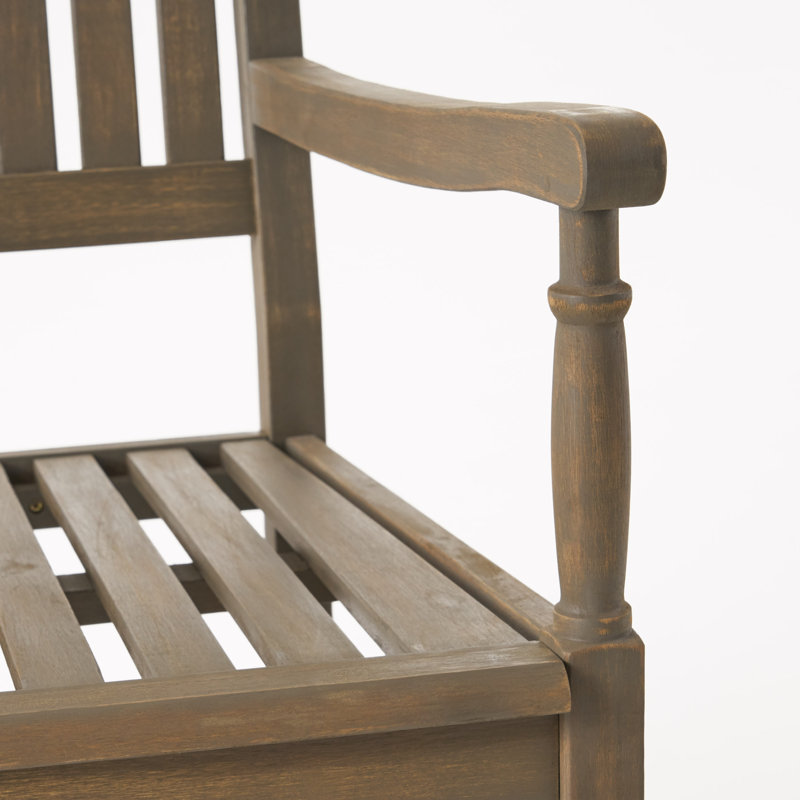 Chaise berçante en bois massif Mccomb, Gris