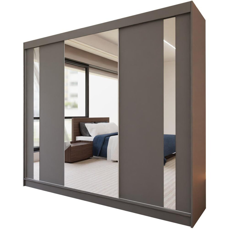 Dealie 3 Door Sliding Wardrobe, Grey