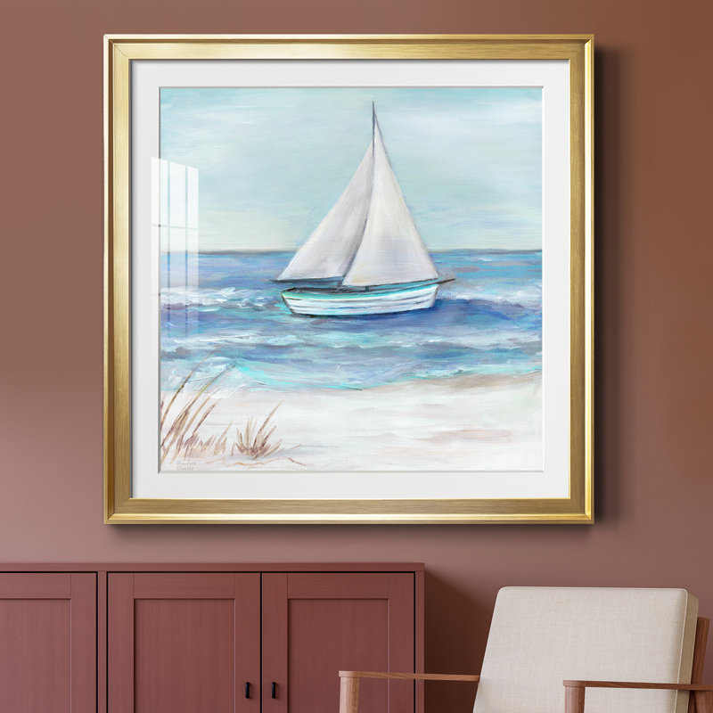 Gulf Shores I - Cadre photo, reproduction d'art sur papier, H 34,5 po x l 34,5 po x P 1,5 po, Encadrement doré