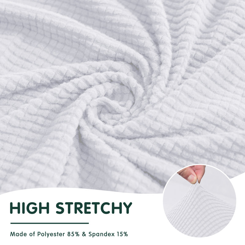 Box Cushion Slipcover, White, 104cm H x 235cm W x 107cm D