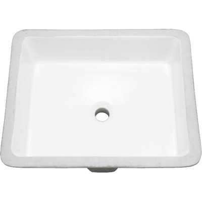 Proflo 15.9375'' White Vitreous China Rectangular Bathroom Sink with Overflow