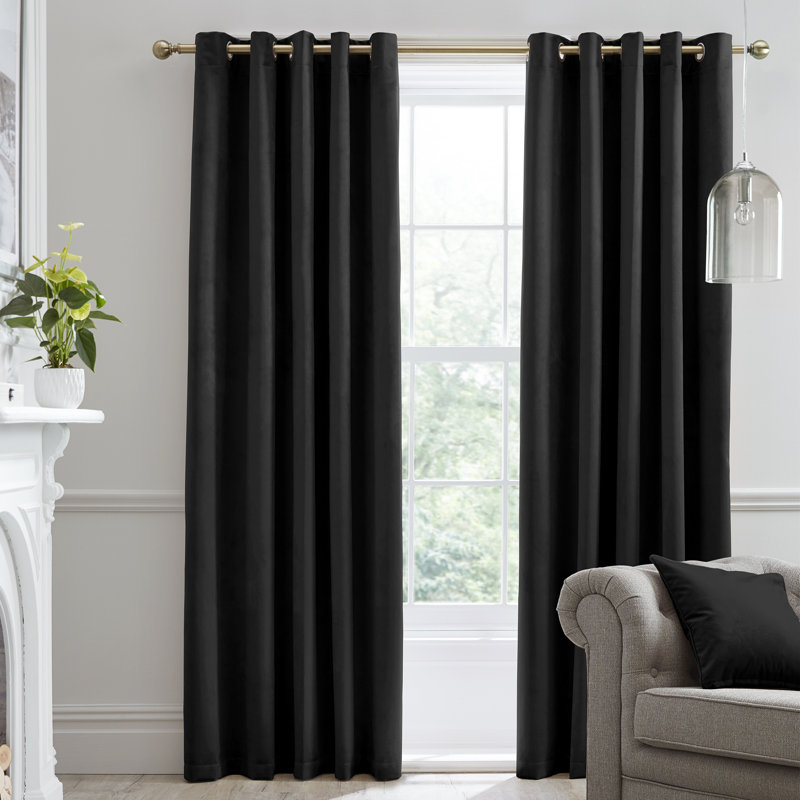 Montrose Eyelet Blackout Curtains, 229 cm W x 229cm D, Blush Pink