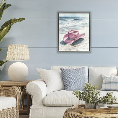 Cowgirl Hat on Beach Floating Frame, design by Heidi Kuntz