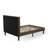 3 Piece Bedroom Set - 1 Queen Size Platform Bed Brown Linen Fabric Padded and Button Tufted Headboard with 2 Wooden Night Stand - Distressed Jacobean Finish Nightstand-127272510