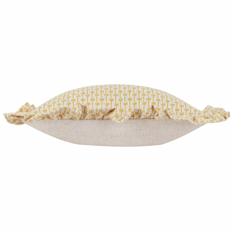 Panni Block Yellow Square Throw Pillow Cover