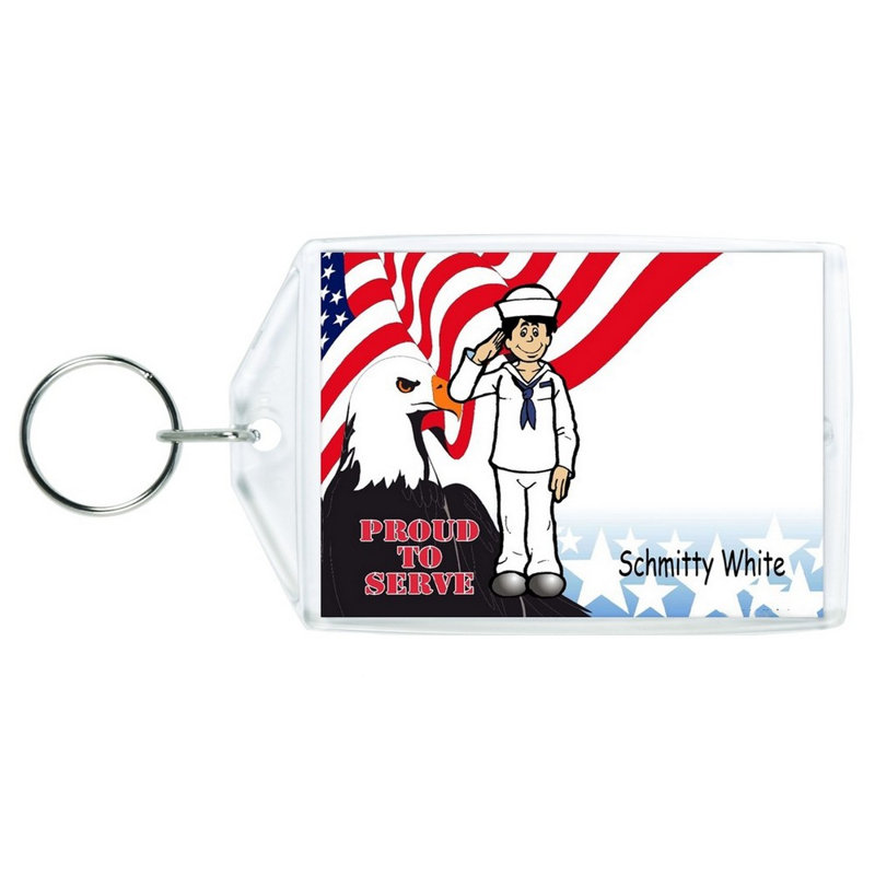 Porte-clés personnalisé en acrylique US Navy, Oui