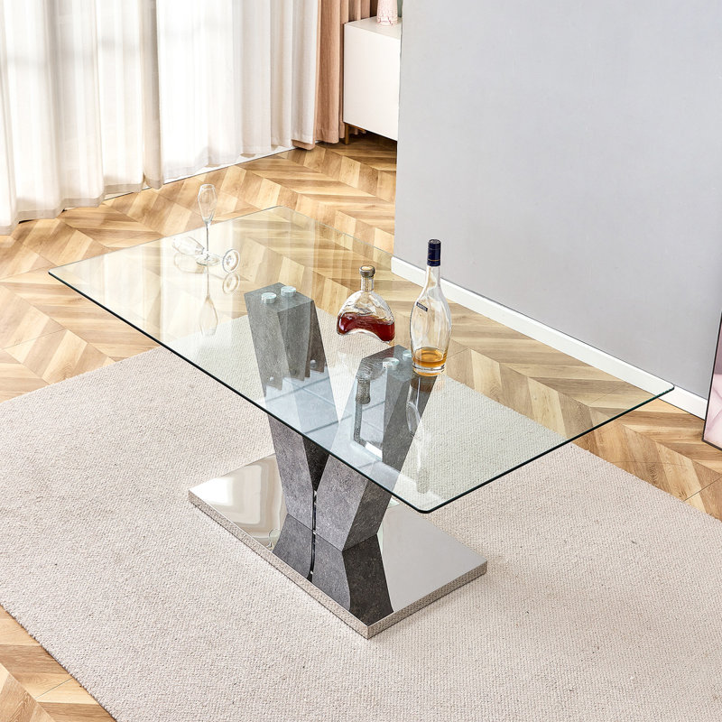 Anike Glass Top Dining Table