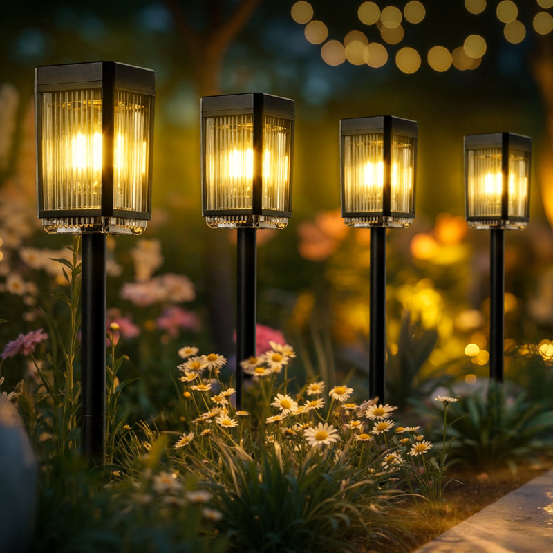 Solar Garden Lights IP65 Waterproof Warm White Pathway Landscape Lights（Set of 12）