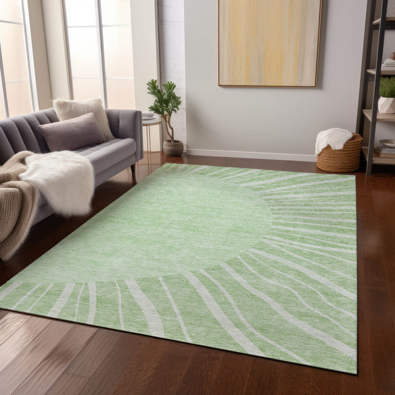 Washable Abstract Indoor / Outdoor Rug, Rectangle 8' x 10'