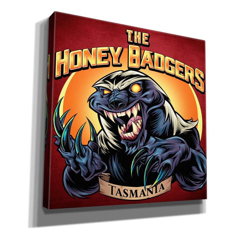 «Aayon Honey Badger», logo vert sur toile, H 12 po x l 12 po x P 0,75 po