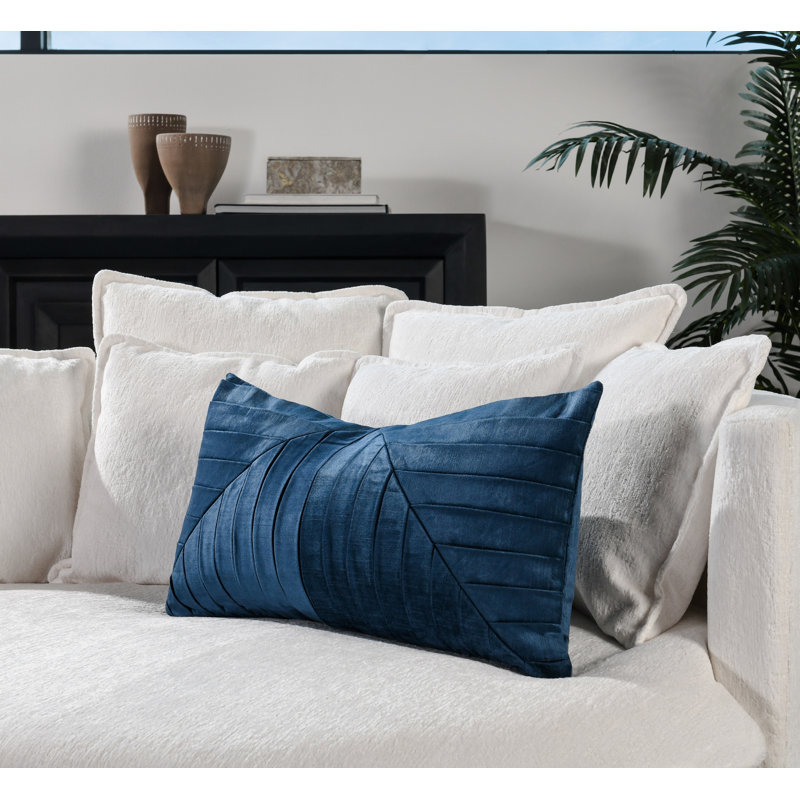 Housse et insert de coussin géométrique, Bleu