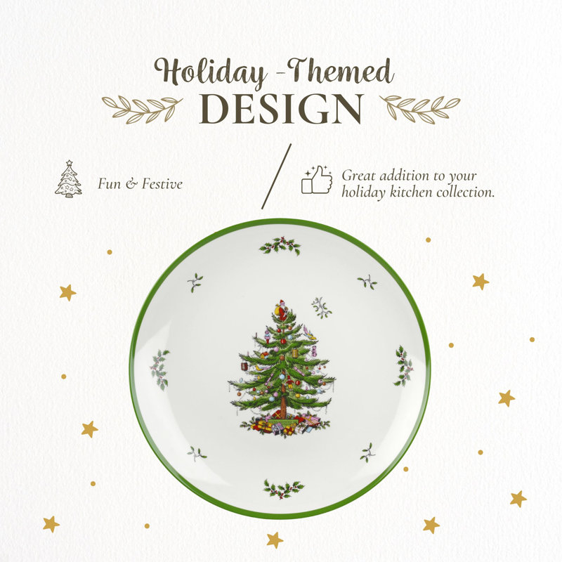 Spode Christmas Tree Melamine Rd Platter 14"