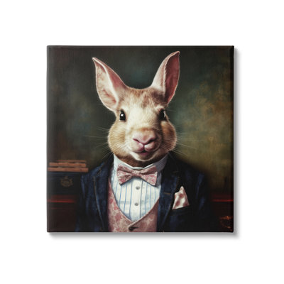 ba-919-Framed Classy Fashion Rabbit Wrapped Canvas Print