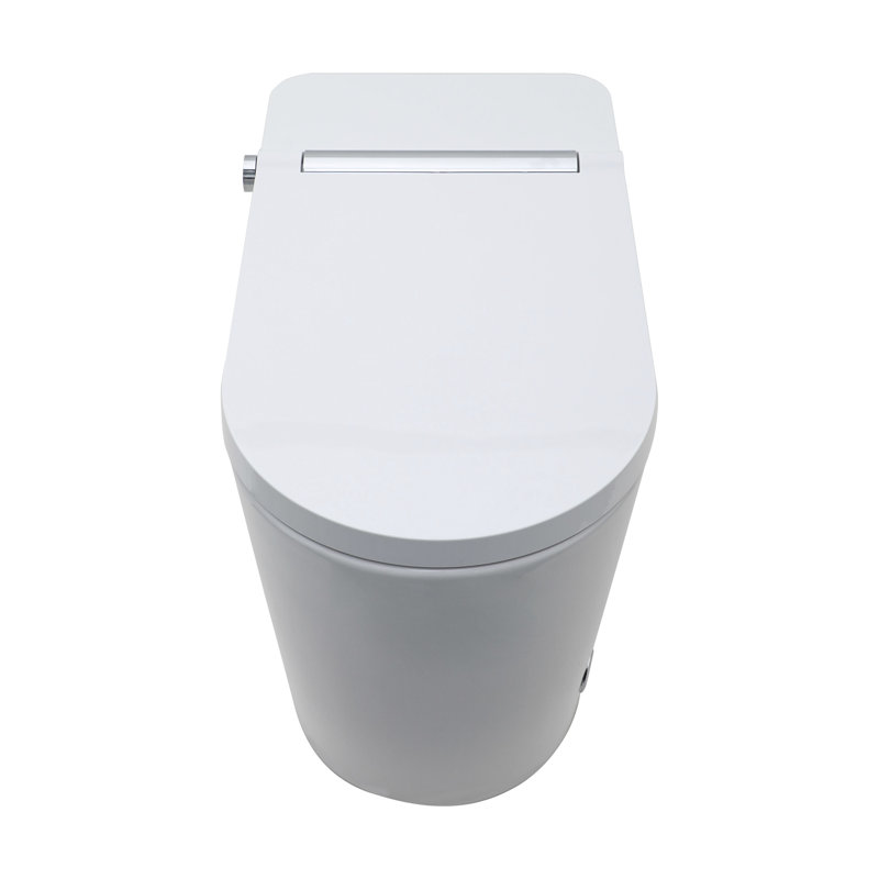 Toilette intelligente avancée avec bidet - ouverture et fermeture automatiques, siège chauffant, lavage à l'eau tiède, sécheuse, affichage à DEL, haute technologie de nuit, chasse d'eau à capteur de pied