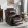 Aidin 38.19" Wide Top Leather Power Standard Recliner Chair Brass Nail Decoration Massage Heating(set of 2)
