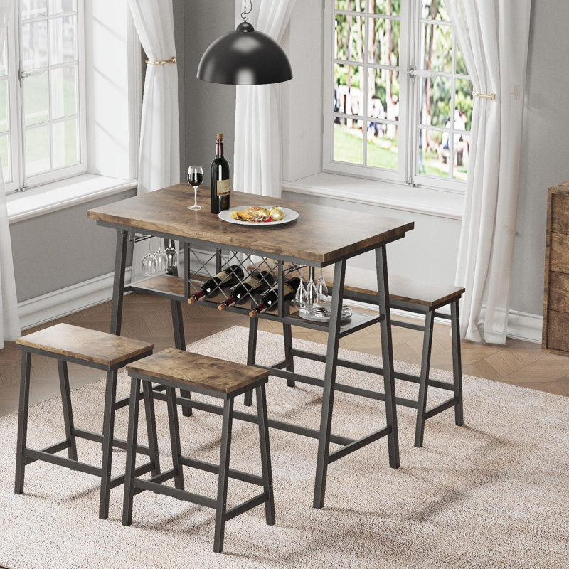 Michaux Iron Top Four Leg Base Dining Set