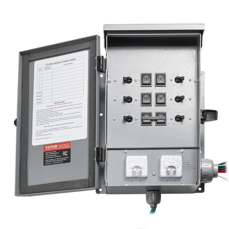 Manual Transfer Switch 30A Generator Transfer Switch Kit NEMA 3R 7500W 120/240V