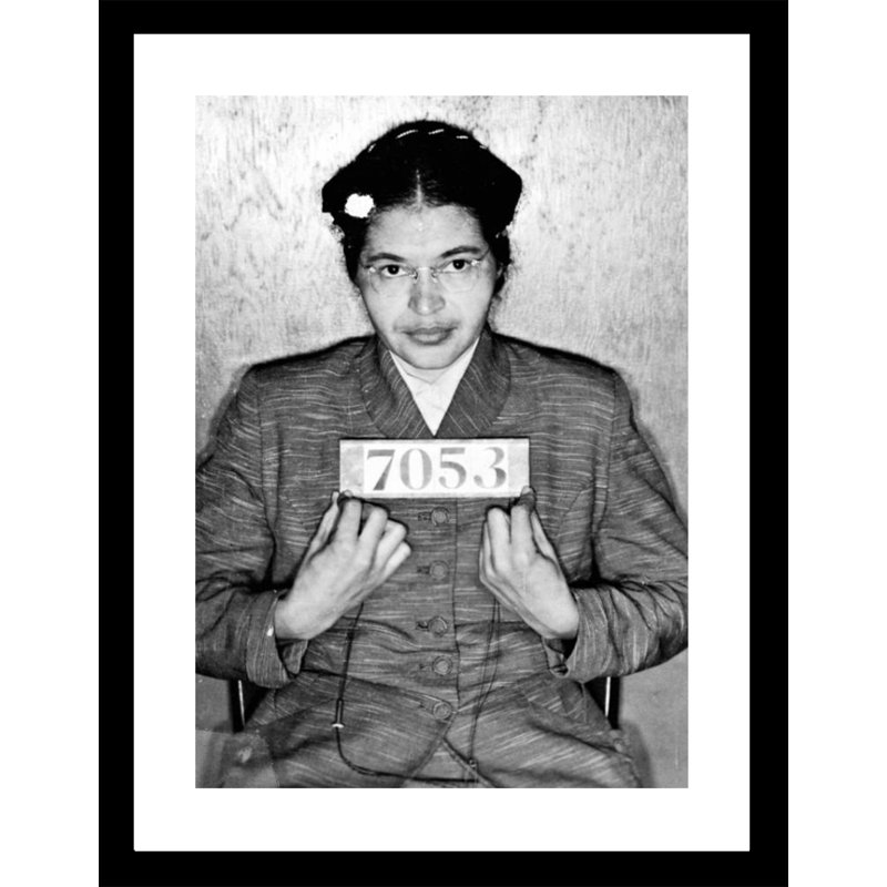 Rosa Parks 1955 Mugshot - impression encadrée 14 x 18