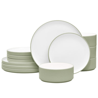 Noritake Colortex Stone 12-Piece Dinnerware Set, Service for 4