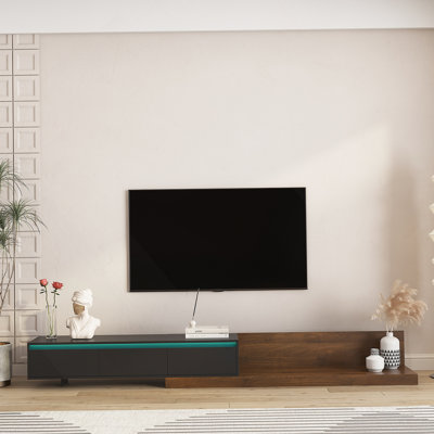 Meuble télé avec lumières DEL, meuble télé en bois avec rangement pour la chambre à coucher du salon
