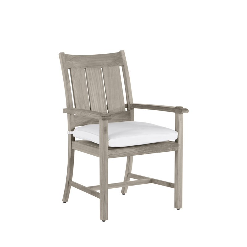 Fauteuil d'extérieur en teck Croquet, Welt + bourre standard, Blanc naturel Availa, Teck huître